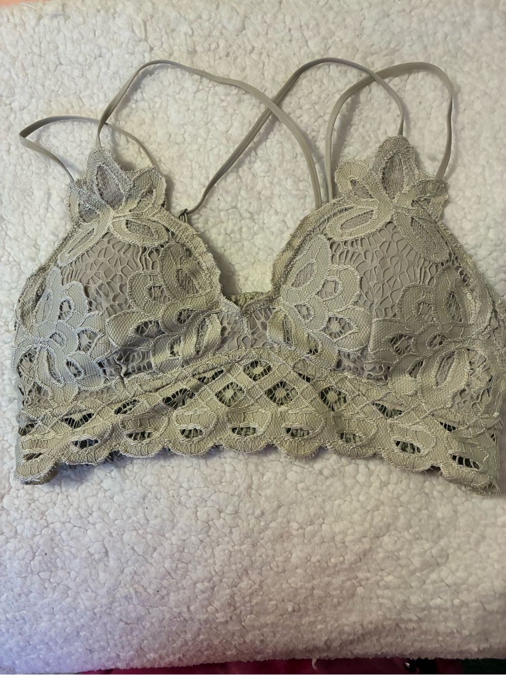 Wish List Lace Bralette in Light Taupe
